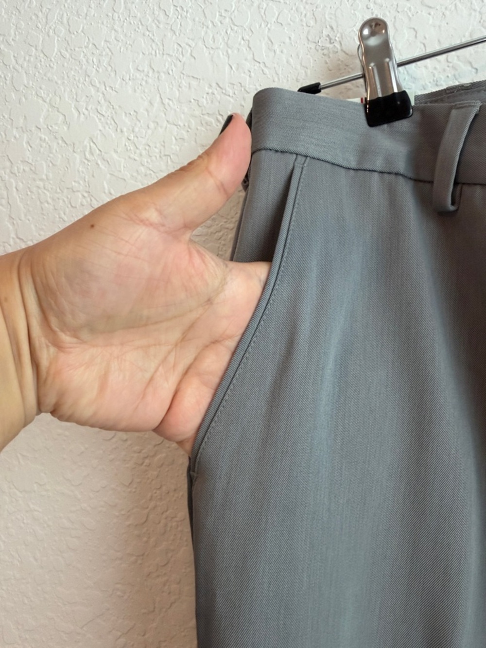 Izod Slim Fit Easy Care Dress Pants in Gray - Picture 6 of 7